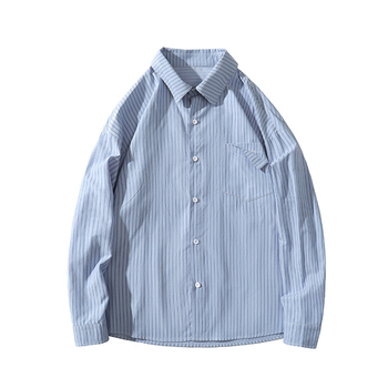 Muška prugasta košula s dugim rukavima, plus veličina, proljeće, opušteni kroj, casual BF stil, model C818-P50