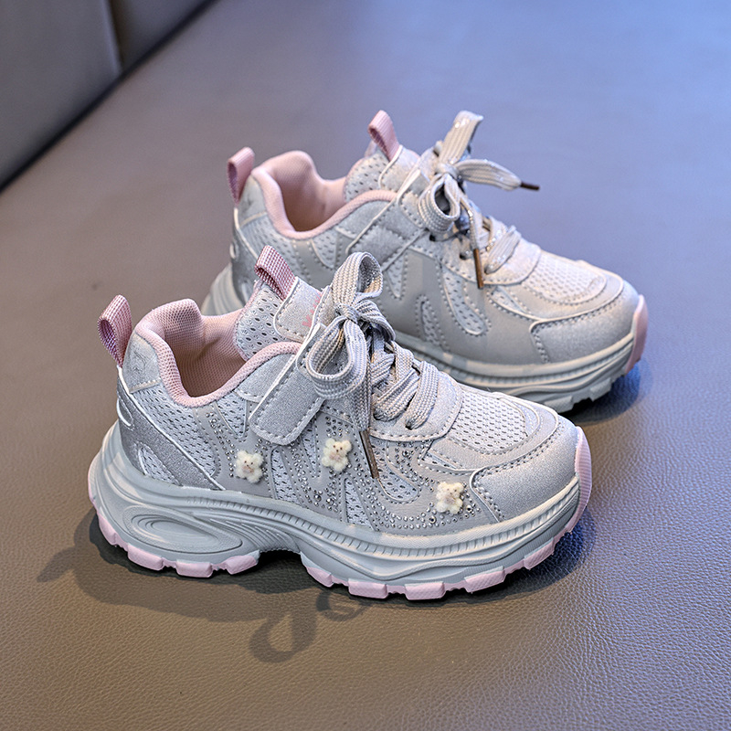 Dječje tenisice za djevojčice, mrežasti gornji dio, prozračan dizajn, mekani đon, stil chunky dad shoes, svestrane svakodnevne obuće za djecu, proljetni model 2026