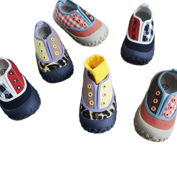 2025 Dječje tenisice s kontrastnim blokovima boja, kariranim uzorkom, slip-on, mekana potplata, platnene tenisice, unisex