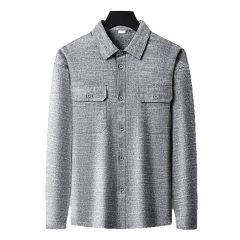 Muška košulja od pamuk-lan smjesa, dugi rukav, opušten kroj, casual stil