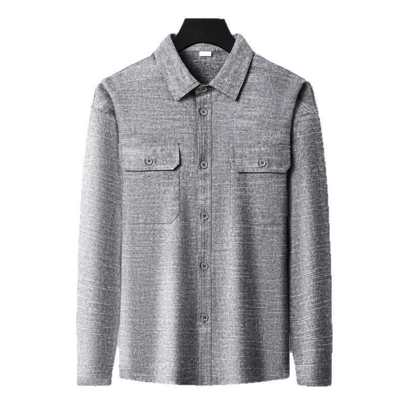 Muška košulja od pamuk-lan smjesa, dugi rukav, opušten kroj, casual stil