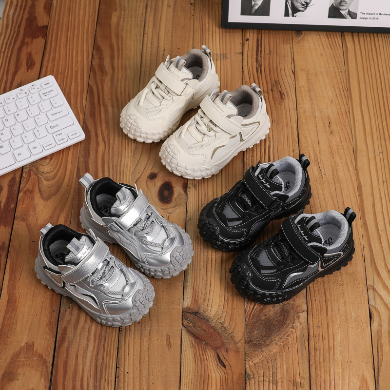Djeca tenisice s Velcro trakom, protuklizne, proljeće–jesen, casual Dad Shoes stil, mekom potplatom