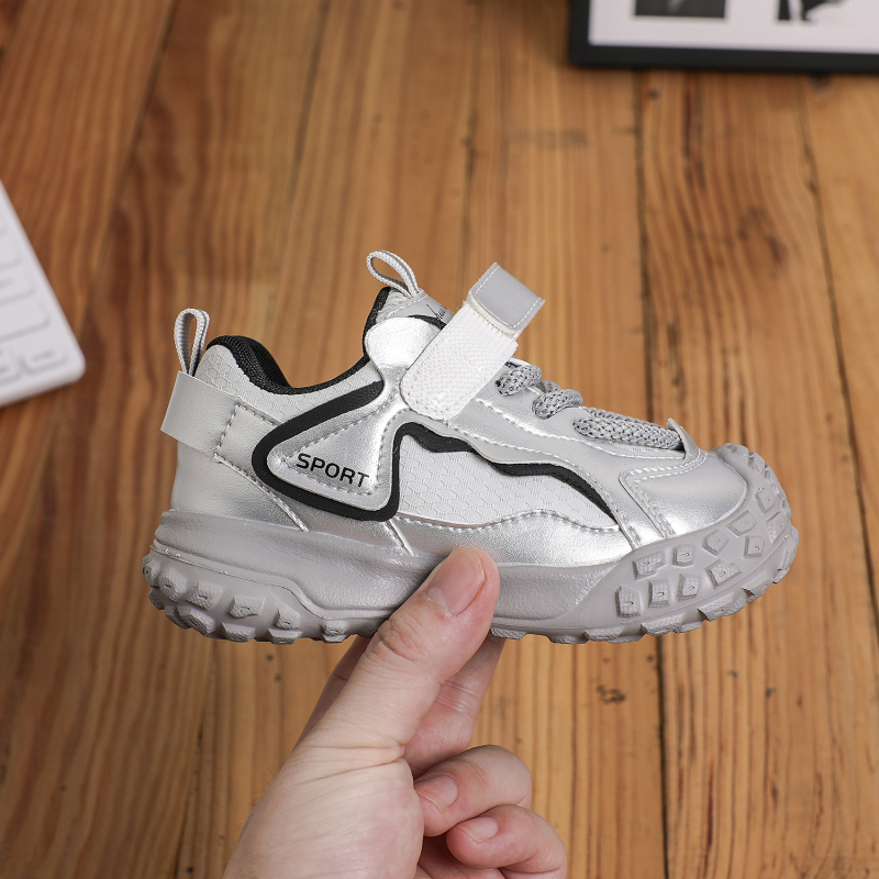 Djeca tenisice s Velcro trakom, protuklizne, proljeće–jesen, casual Dad Shoes stil, mekom potplatom