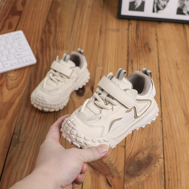 Djeca tenisice s Velcro trakom, protuklizne, proljeće–jesen, casual Dad Shoes stil, mekom potplatom