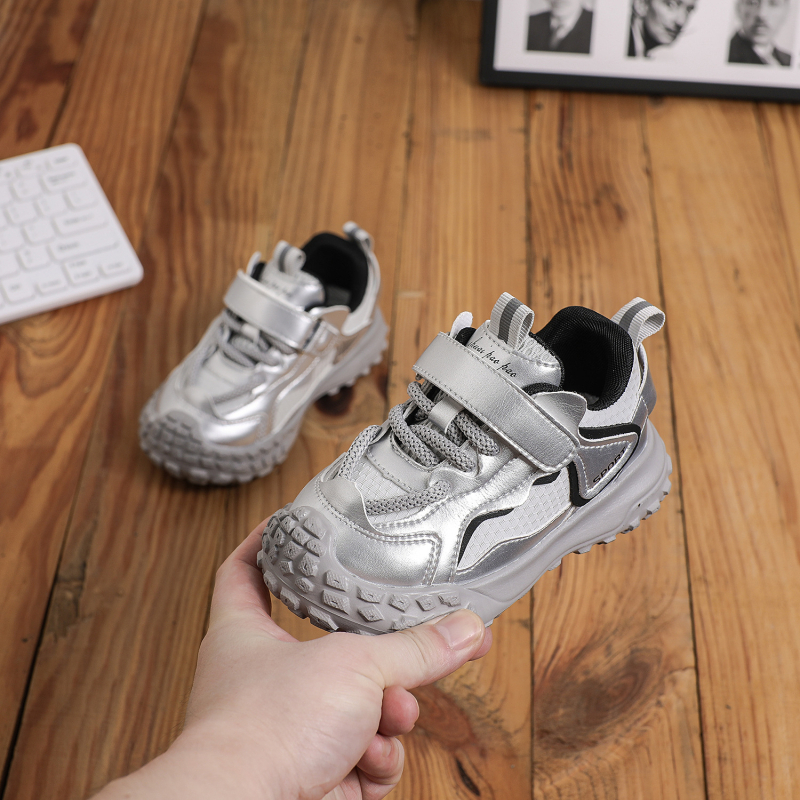 Djeca tenisice s Velcro trakom, protuklizne, proljeće–jesen, casual Dad Shoes stil, mekom potplatom