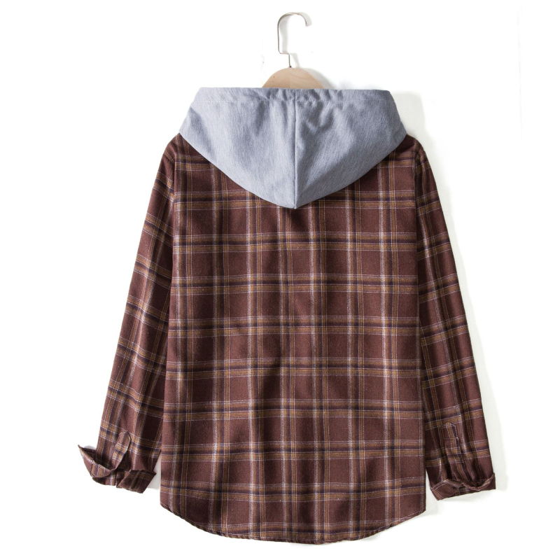 Muška košulja s dugim rukavima, slim fit, karirano patchwork, velika veličina, jesensko-zimska moda