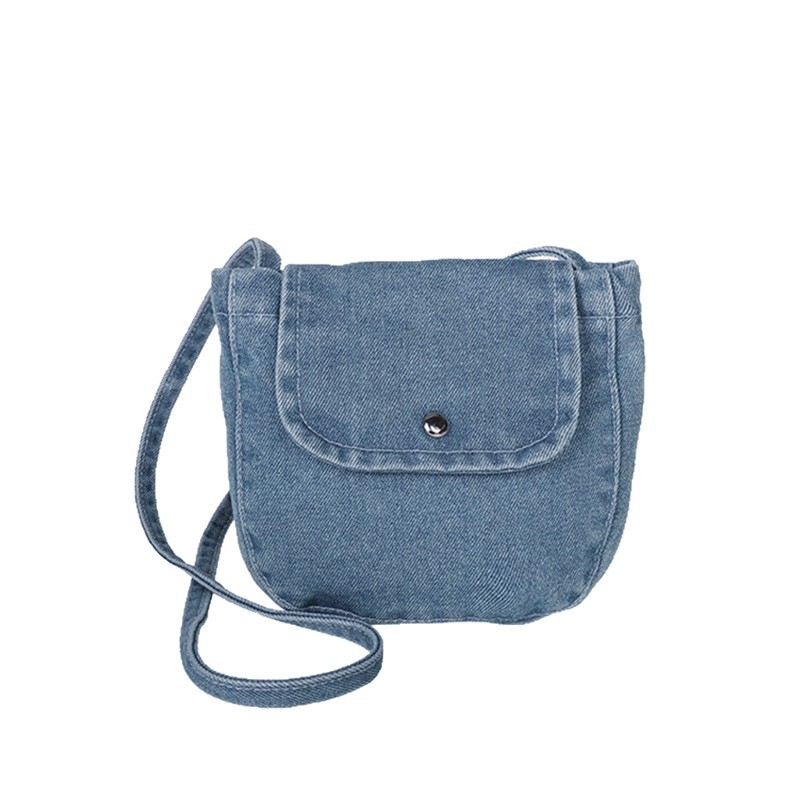 Džins Crossbody torbica s preklopom, korejskog stila, casual i svestrana, za telefon, umjetničkog i trendovskog izgleda.