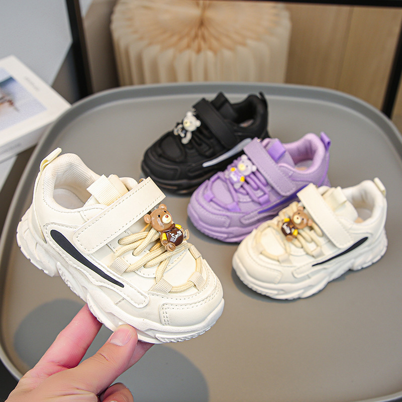Dječje chunky tenisice u stilu dad shoes s umjetnom kožom, plišanim unutarnjim podstavom, Velcro zatvarač, gumena potplat; povećavaju visinu, vodootporne, lagane, protuklizne dječje tenisice