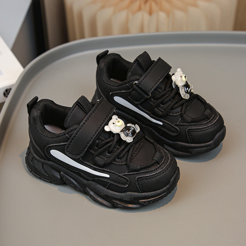 Dječje chunky tenisice u stilu dad shoes s umjetnom kožom, plišanim unutarnjim podstavom, Velcro zatvarač, gumena potplat; povećavaju visinu, vodootporne, lagane, protuklizne dječje tenisice