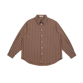 Youshu Striped Quiet Realm muška košulja s dugačkim rukavima i stojećim ovratnikom, jesen casual uski kroj