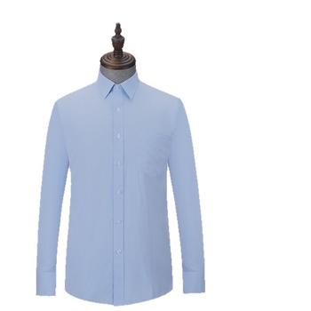Plava muška košulja s tankim prugama, gradski stil, slim fit, dugi rukav, poslovno formalna