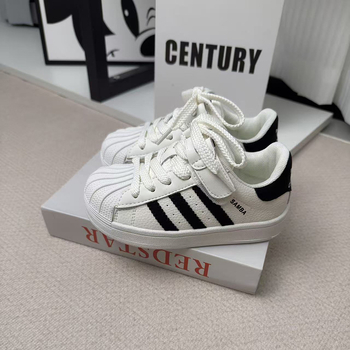 Dječje tenisice od prave kože s retro shell-toe, bijele, unisex stil, korejski stil, modno i svestrano – proljeće 2026
