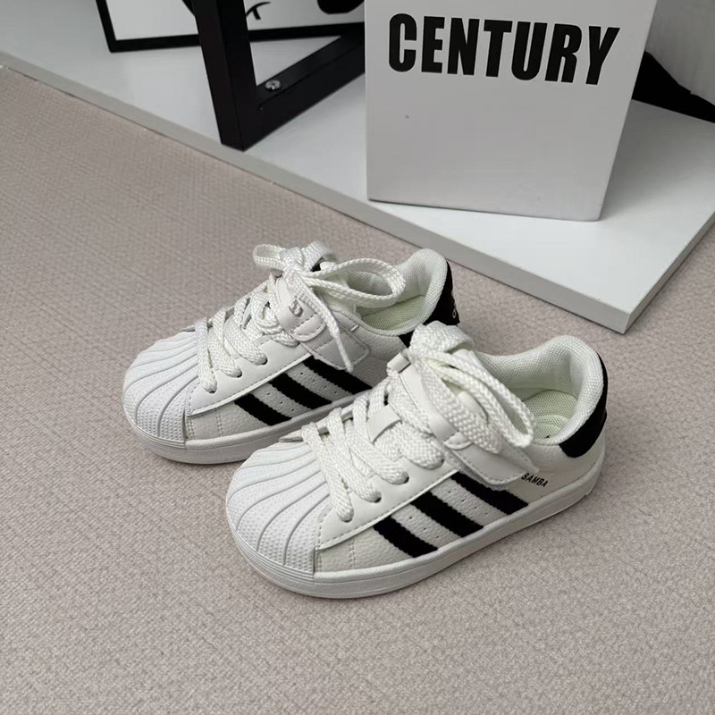 Dječje tenisice od prave kože s retro shell-toe, bijele, unisex stil, korejski stil, modno i svestrano – proljeće 2026