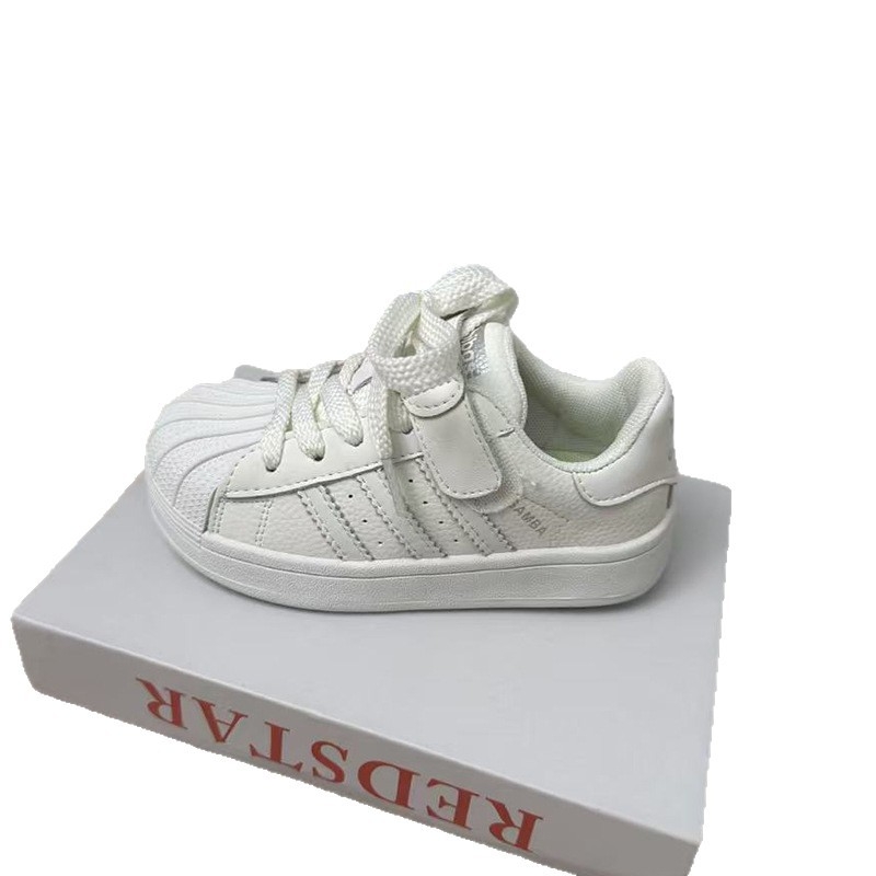 Dječje tenisice od prave kože s retro shell-toe, bijele, unisex stil, korejski stil, modno i svestrano – proljeće 2026