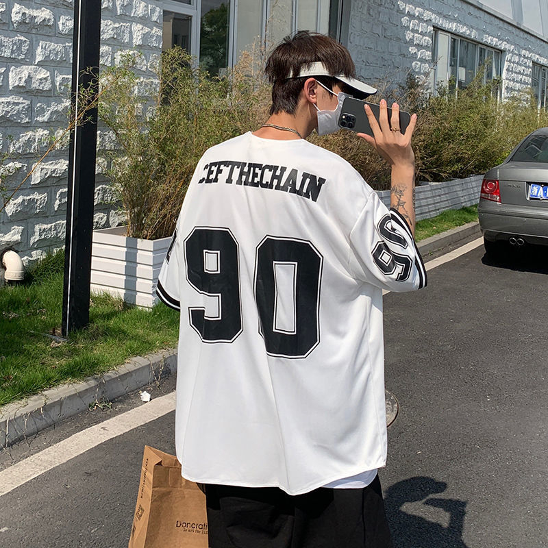 Muška lagana ljetna košulica s kratkim rukavima, prugasti uzorak, inspiracija Hong Kong i Japan, opušteni kroj, hip-hop kardigan-baseball stil