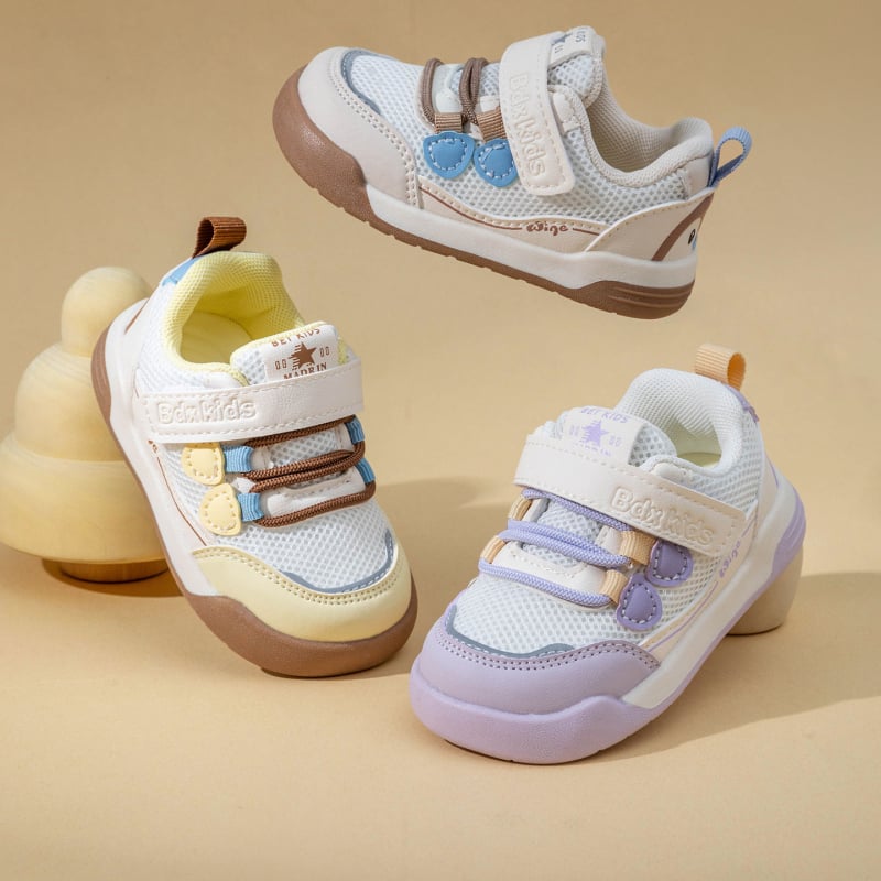 Cipele za hodanje za bebe i malu djecu - proljeće 2026, protuklizna mekana potplata, mrežasti gornji dio, Velcro zatvaranje, unisex, unutarnja obuća, za dob 6–36 mjeseci