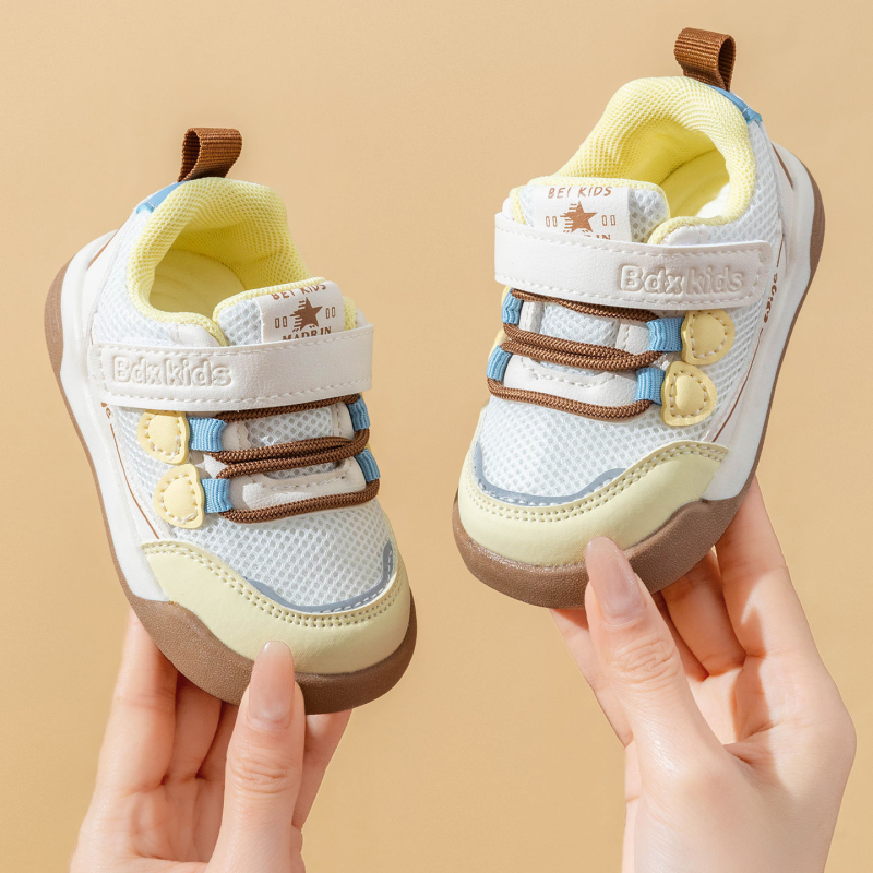 Cipele za hodanje za bebe i malu djecu - proljeće 2026, protuklizna mekana potplata, mrežasti gornji dio, Velcro zatvaranje, unisex, unutarnja obuća, za dob 6–36 mjeseci