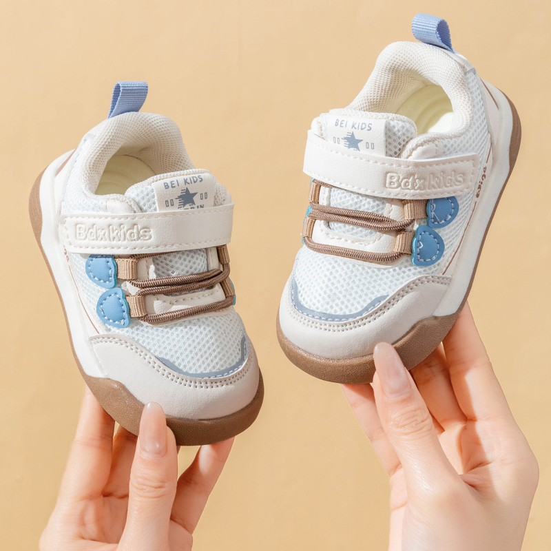 Cipele za hodanje za bebe i malu djecu - proljeće 2026, protuklizna mekana potplata, mrežasti gornji dio, Velcro zatvaranje, unisex, unutarnja obuća, za dob 6–36 mjeseci