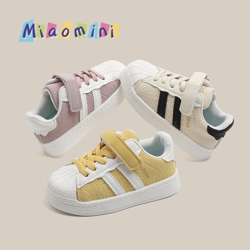Dječje bijele tenisice s shell-toe, casual, mekani potplat, unisex, jesen 2025