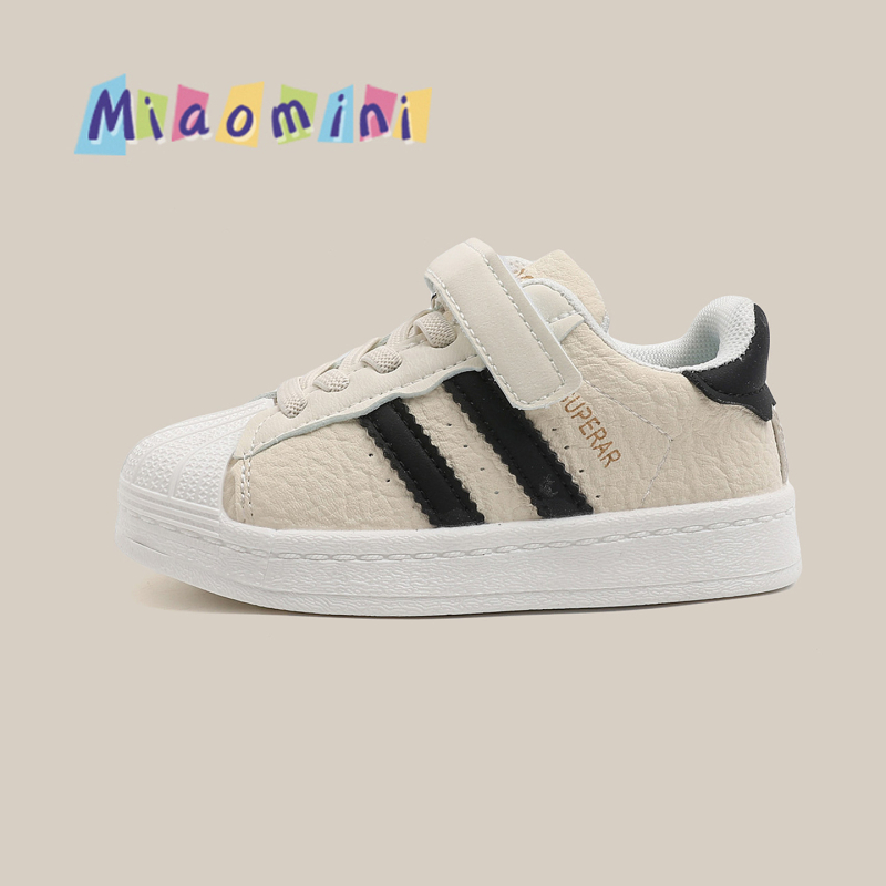 Dječje bijele tenisice s shell-toe, casual, mekani potplat, unisex, jesen 2025