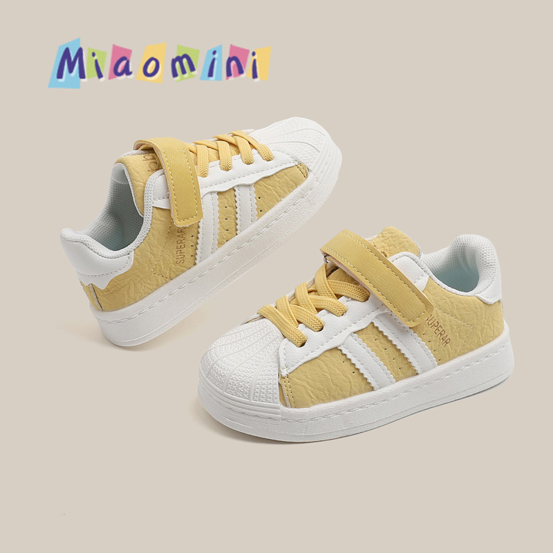Dječje bijele tenisice s shell-toe, casual, mekani potplat, unisex, jesen 2025