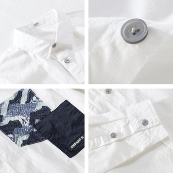 Ανδρικό πουκάμισο με μακριά μανίκια σε patchwork, casual, άνετο, color-block, άνοιξη-φθινοπωρο 9128