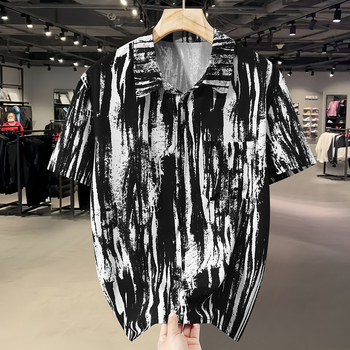 Muška košulja s kratkim rukavima u maskirnom uzorku, plus size, ležernog kroja, prozračni poliester