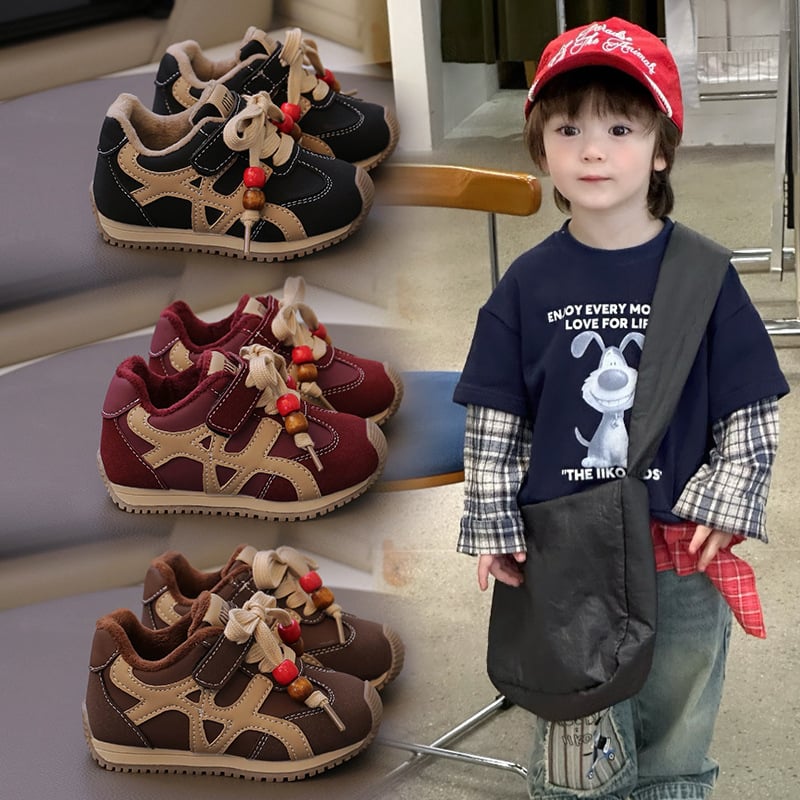 Dječje tenisice Forrest Gump stil s flis unutrašnjom, tople, lagane, gumena potplata, unisex, jesen-zima 2025