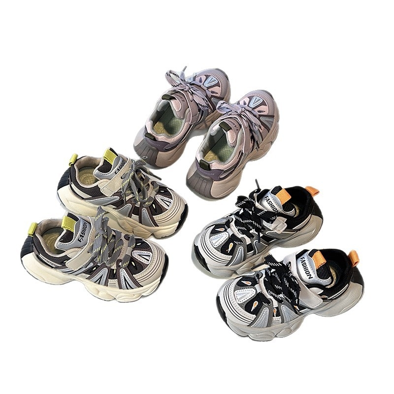 Dječje tenisice za jesen s kožnim gornjim dijelom i Velcro zatvaranjem, unisex, casual, moderne i svestrane