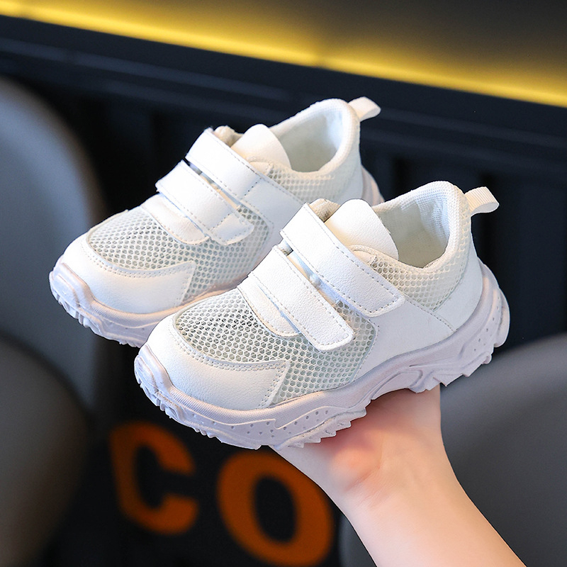 2026 ljeto Dječje tenisice s Velcro trakom, mrežastim gornjim dijelom, bijele, unisex, za vrtić