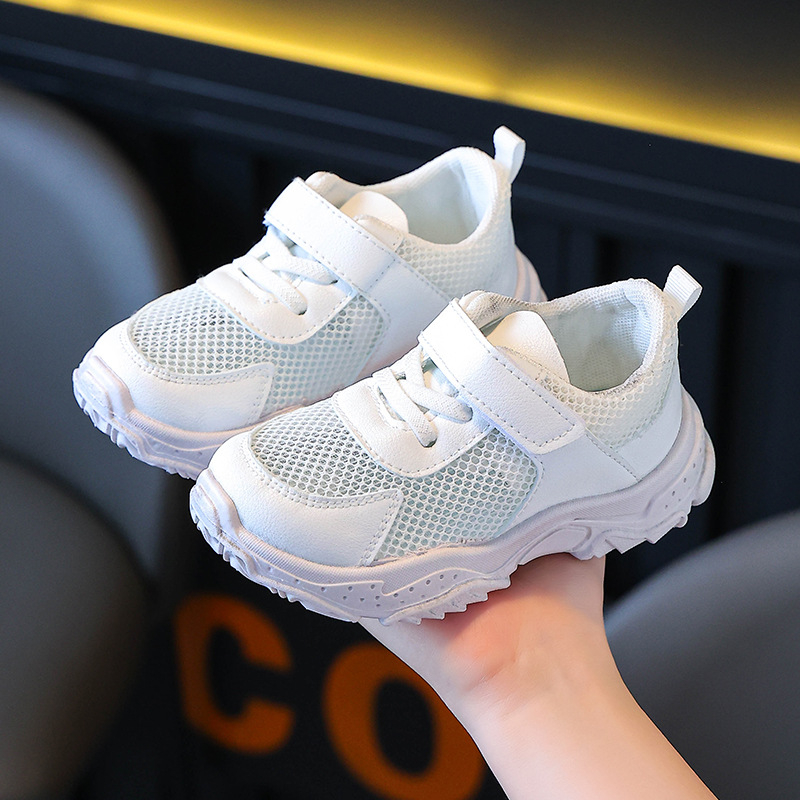 2026 ljeto Dječje tenisice s Velcro trakom, mrežastim gornjim dijelom, bijele, unisex, za vrtić