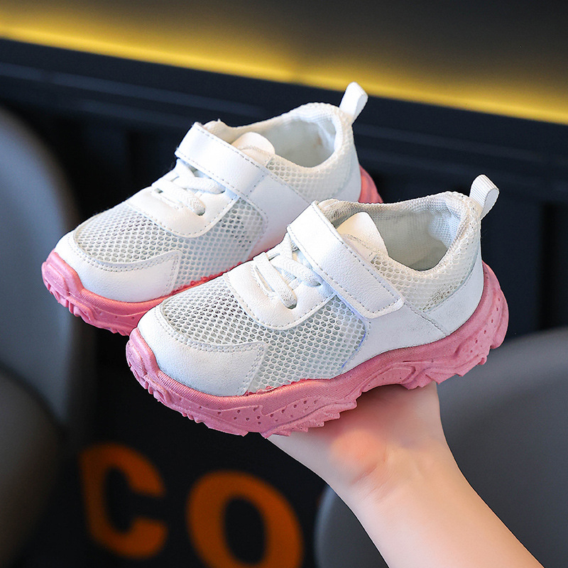 2026 ljeto Dječje tenisice s Velcro trakom, mrežastim gornjim dijelom, bijele, unisex, za vrtić