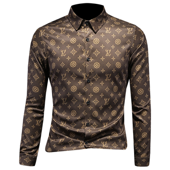 Muška košulja s dugim rukavima, proljeće 2024, slim fit, tiskana, casual