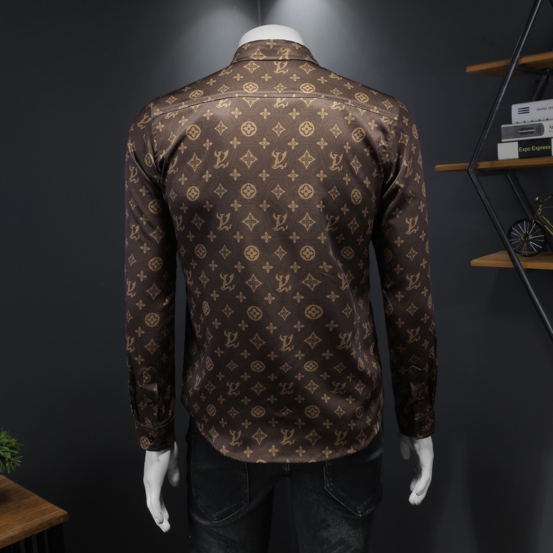 Muška košulja s dugim rukavima, proljeće 2024, slim fit, tiskana, casual