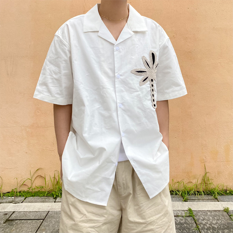 Coconut Tree 2025 muška jednobojna košulja kratkih rukava, ležerni kroj, casual stil