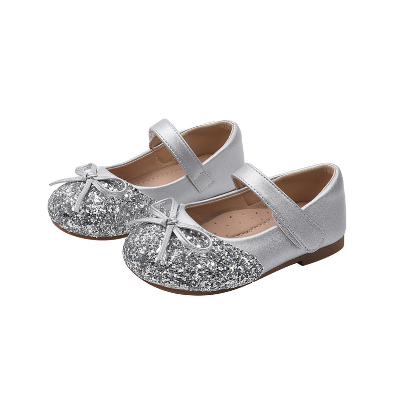 Παπούτσια κοριτσιών με κρύσταλλα για άνοιξη και φθινόπωρο — ευέλικτα παπούτσια πριγκίπισσας για παιδιά, μαλακή σόλα, κλείσιμο Velcro