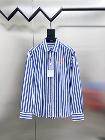 Muška košulja s dugim rukavima, prugama i color-block uzorkom, uski kroj, poslovni stil, bez glačanja