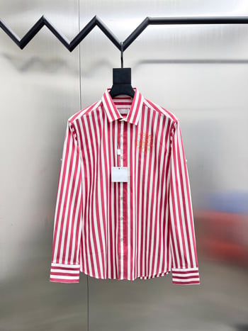 Muška košulja s dugim rukavima, prugama i color-block uzorkom, uski kroj, poslovni stil, bez glačanja
