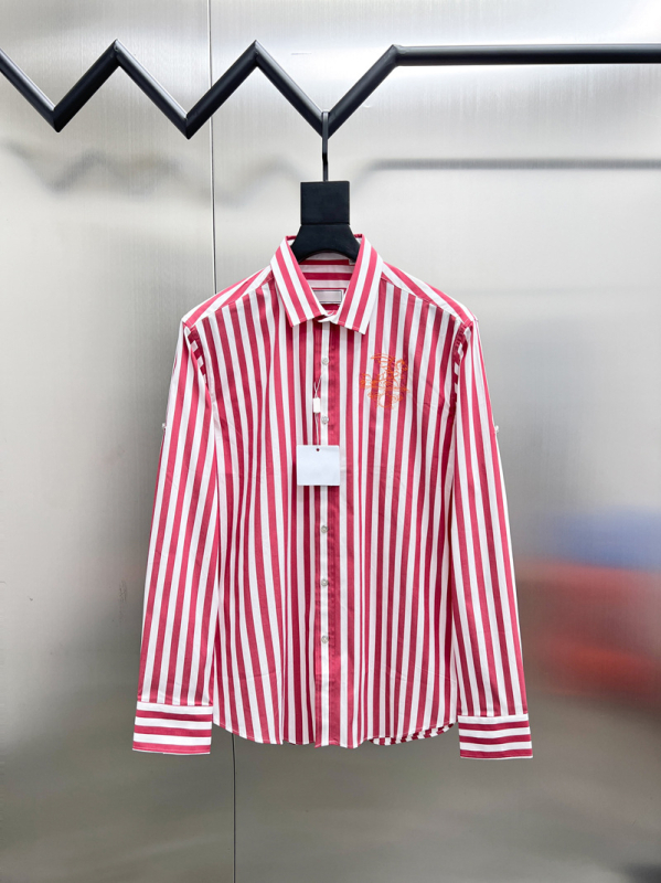 Muška košulja s dugim rukavima, prugama i color-block uzorkom, uski kroj, poslovni stil, bez glačanja