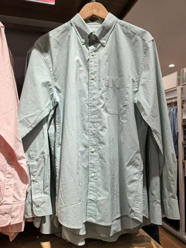 URAZ karirana pamučna košulja, dugi rukavi, stoji ovratnik, casual, unisex, A476015 473281