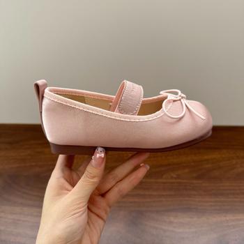 Dječje satenske baletanke s mašnicom Mary Jane, slip-on cipele