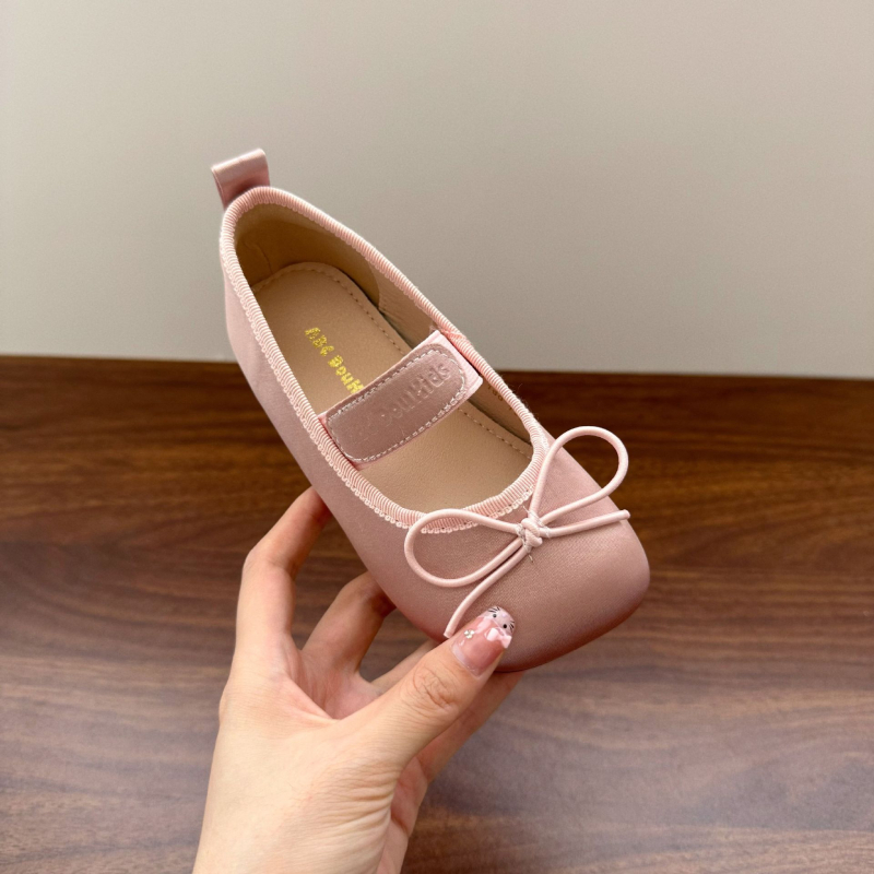 Dječje satenske baletanke s mašnicom Mary Jane, slip-on cipele