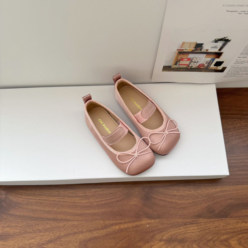 Dječje satenske baletanke s mašnicom Mary Jane, slip-on cipele