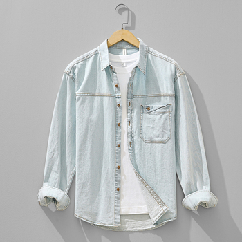 Muška denimska košulja-jakna, dugi rukavi, proljeće–jesen, japanski retro stil