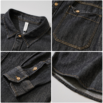 Muška denimska košulja-jakna, dugi rukavi, proljeće–jesen, japanski retro stil