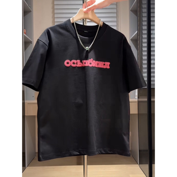 Ανδρικό T‑shirt με εκτύπωση γραμμάτων στην πλάτη, κοντομάνικο, στρογγυλή λαιμόκοψη, βαμβακερό, καθημερινό καλοκαιρινό T-shirt