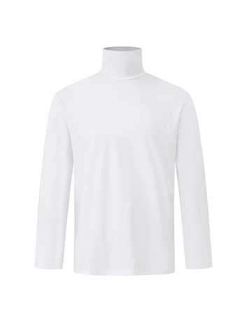MYQ Jednostavan stil s visokim ovratnikom i dugim rukavom, muški T-shirt, 100% pamuk, zimski temeljni sloj, korejski stil