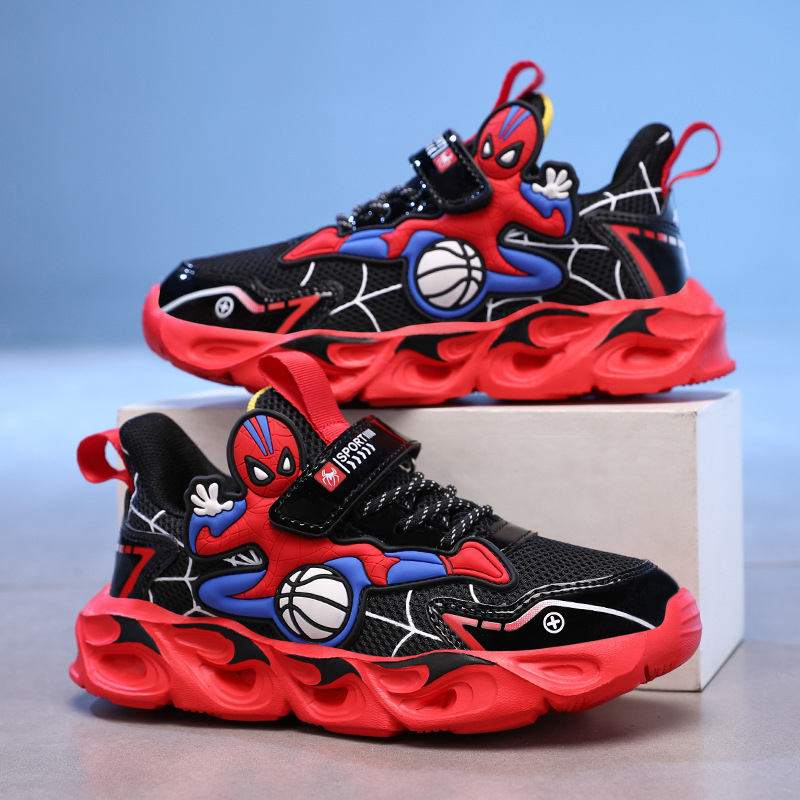 Παιδικά Παπούτσια Spider-Man με φώτα LED, δερμάτινο επάνω, αντιολισθητικά, ελαφριά, αθλητικά παπούτσια για τρέξιμο - Φθινόπωρο 2025