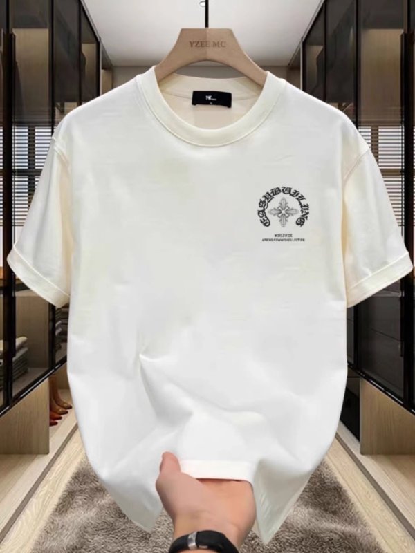Ανδρικό κοντομάνικο T-shirt από 100% βαμβάκι, καλοκαίρι, κορεατικό στυλ, μινιμαλιστικό σχέδιο, φαρδιά γραμμή, στιλ Χονγκ Κονγκ, casual