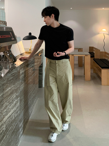 MYQ Muška ljetna ležerna majica kratkih rukava s okruglim izrezom, korejski stil Cleanfit